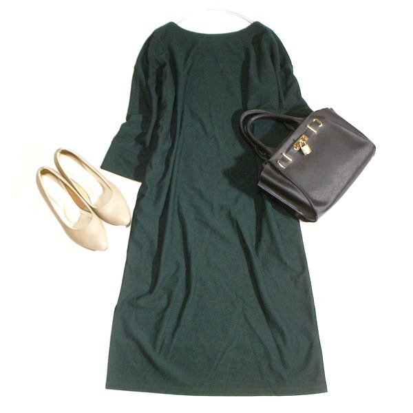 美品 ユナイテッドアローズ BEAUTY & YOUTH 立体ジャージー生地 ストレッチ ワンピース F 春 秋 25D10拍卖