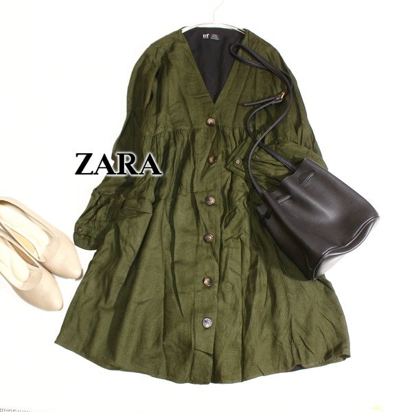 美品 ザラ ZARA trf collection 大人可愛い 柔らか チュニック S 春 秋 25D10拍卖