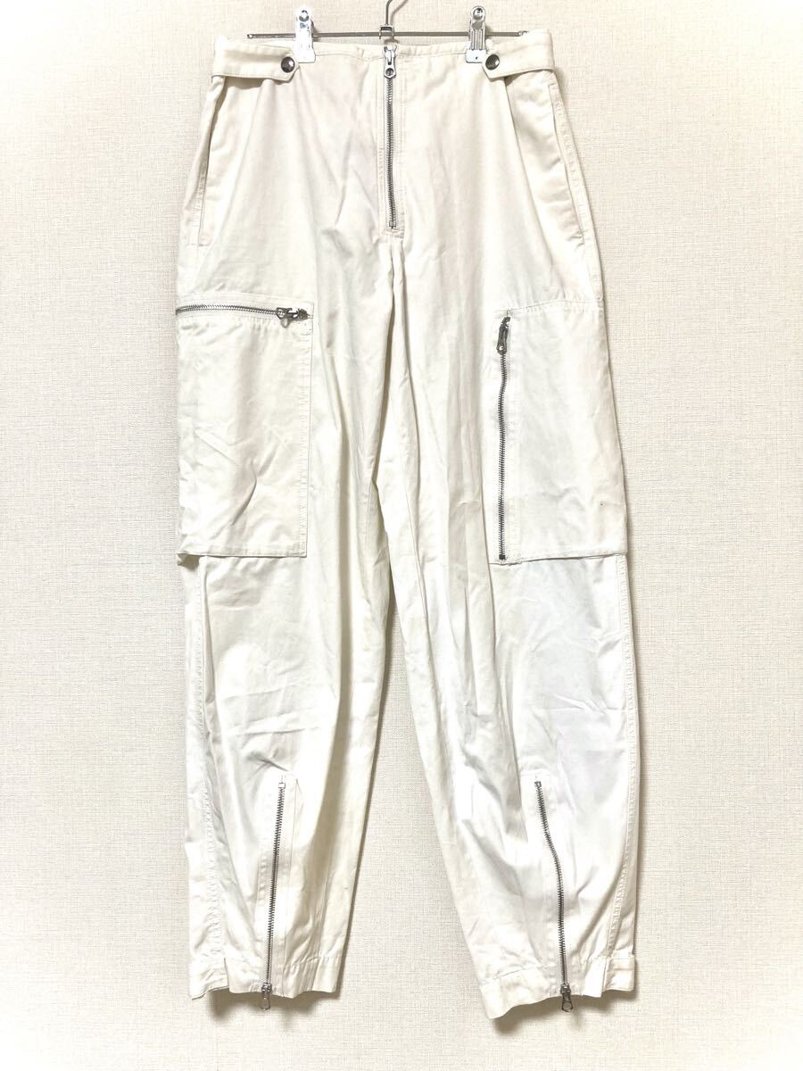 ジルサンダー jil sander ジップデザイン カーゴパンツ メンズ ワーク ポケット メンズ 白 ファスナー カジュアル 拍卖