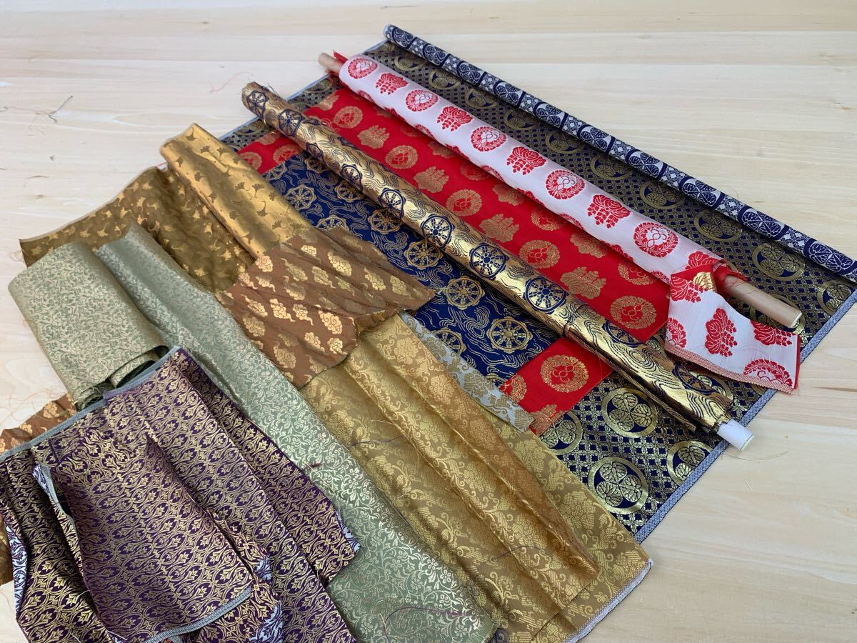 No.231 表装表具用裂地 金襴緞子セット 刺繍手芸ハンドクラフトパッチワークなどの小物作りに 検)唐草牡丹花正絹仏真言日蓮88ヶ所集印拍卖