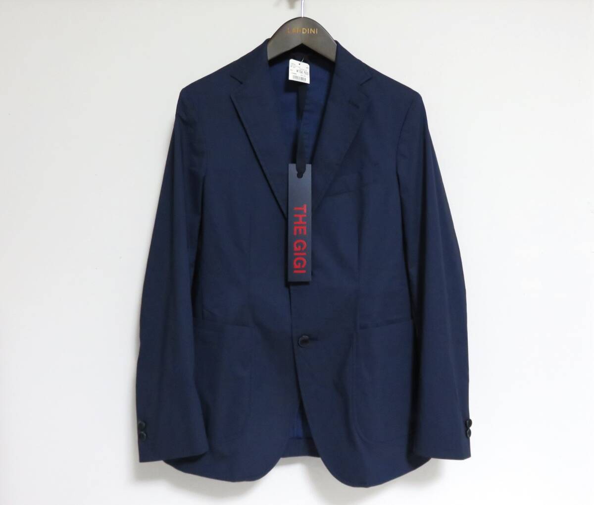 定価10.4万 新品 THE GIGI ANGIE+T M208 コットン ナイロン ソラーロ ストレッチ テーラード ジャケット 44 ネイビー イタリア製 ザ ジジ拍卖