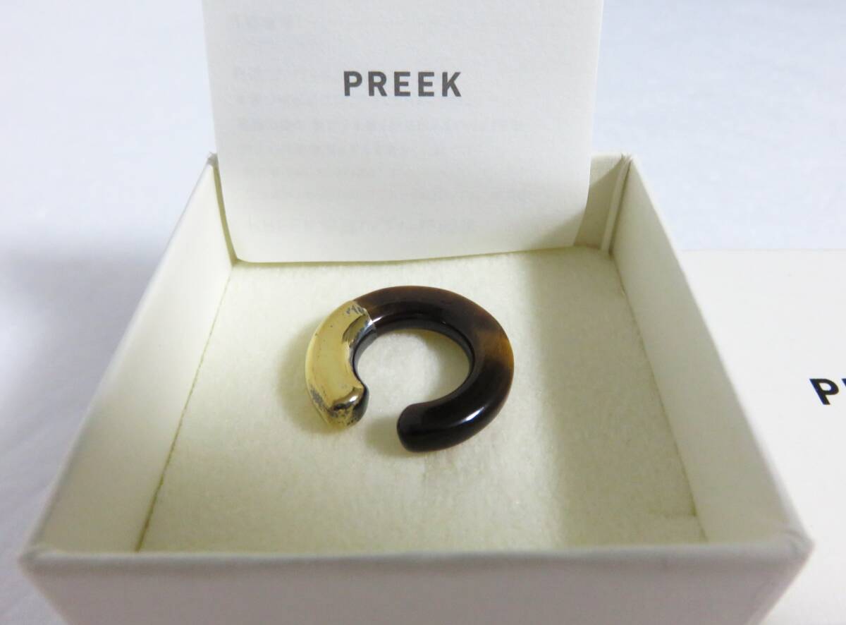 送料無料 PREEK UKISHIMA TIGER EYE EAR CUFF タイガーアイ ブラウン ゴールド プリーク ウキシマ イヤーカフ 拍卖