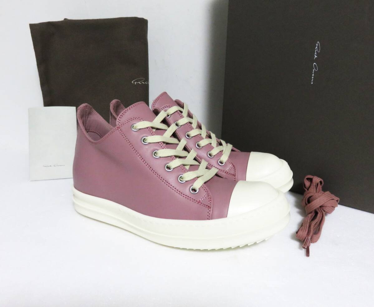 定価13.2万 新品 Rick Owens Low Sneakers DUSTY PINK 37 イタリア製 リック オウエンス スニーカー ピンク Sneaks リックオウエンス拍卖