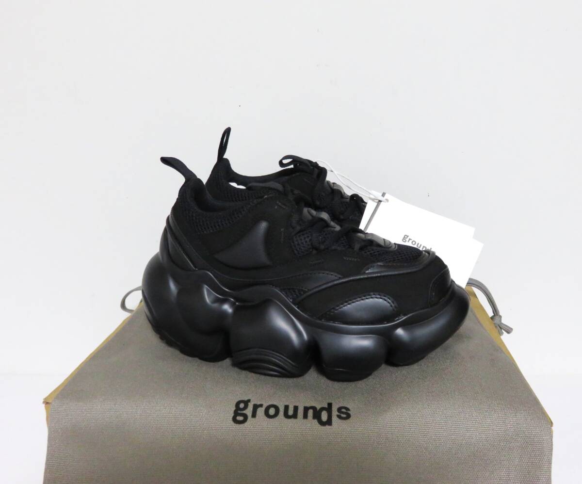 送料無料 定価4.6万 新品 grounds MOOPIE JAWS 23 ブラック 厚底 グラウンズ ミキオサカベ MIKIOSAKABE 靴 シューズ 37 拍卖
