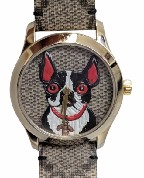 グッチ 時計 Gタイムレス 126.4 レディース メンズ クオーツ 犬 ボスコ&オルソ ブルドッグ dog GUCCI 【中古】拍卖
