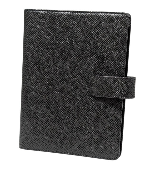 ルイヴィトン LOUIS VUITTON アジェンダMM 手帳カバー タイガ アルドワーズ 黒 6穴式 メンズ 【中古】拍卖