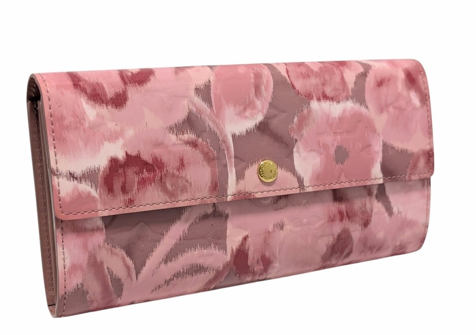 ルイヴィトン ヴェルニ イカットフラワー ポルトフォイユ サラ 花柄 ヴェルニ 長財布 廃版 ピンク VUITTON 【中古】拍卖
