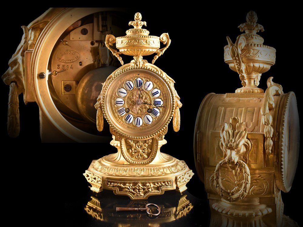 【雲】某名家収蔵品 西洋アンティーク フランス マントルクロック 古美術品( イタリア 置時計 レトロ)Y7187 DTplk LTAijh拍卖