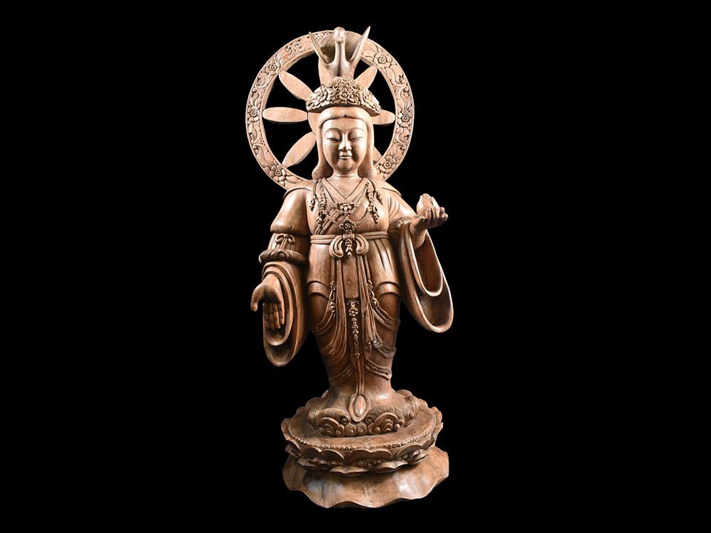 【雲】某有名寺院買取品 仏教美術 時代 木彫 吉祥天女像 高さ122cm 古美術品(仏像オブジェ)DJ606 DTgcsvk CTdbvk拍卖