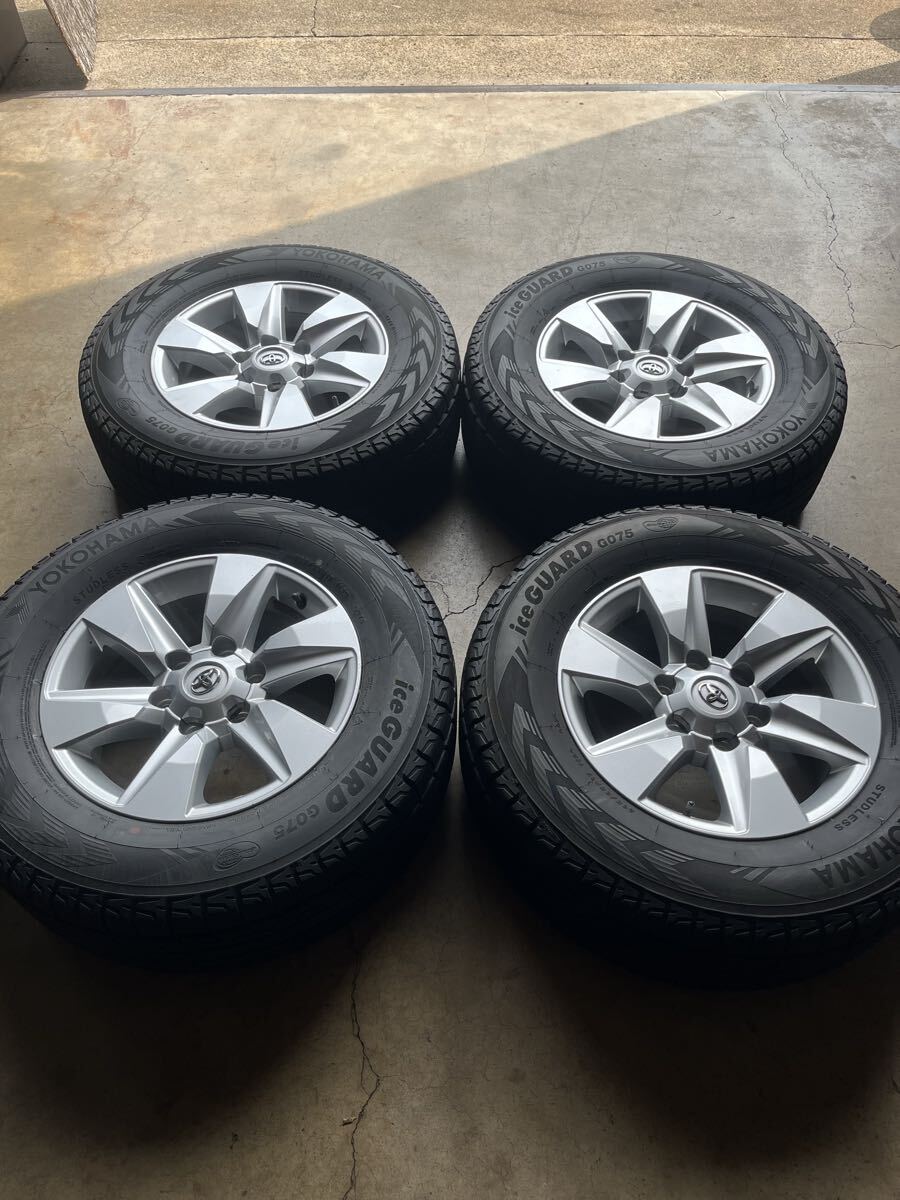 ランクルプラド 150系 スタッドレス 純正ホイールセット 265/65R17 ヨコハマタイヤ 7.5J オフ25 139.7 6H ハブ径106mm 中古タイヤ 拍卖