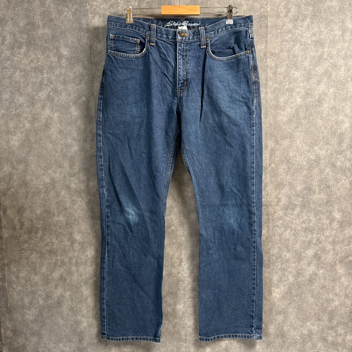 Eddie Bauer エディーバウアー ストレート デニムパンツ メキシコ製 36×30 コットンストレッチ 拍卖