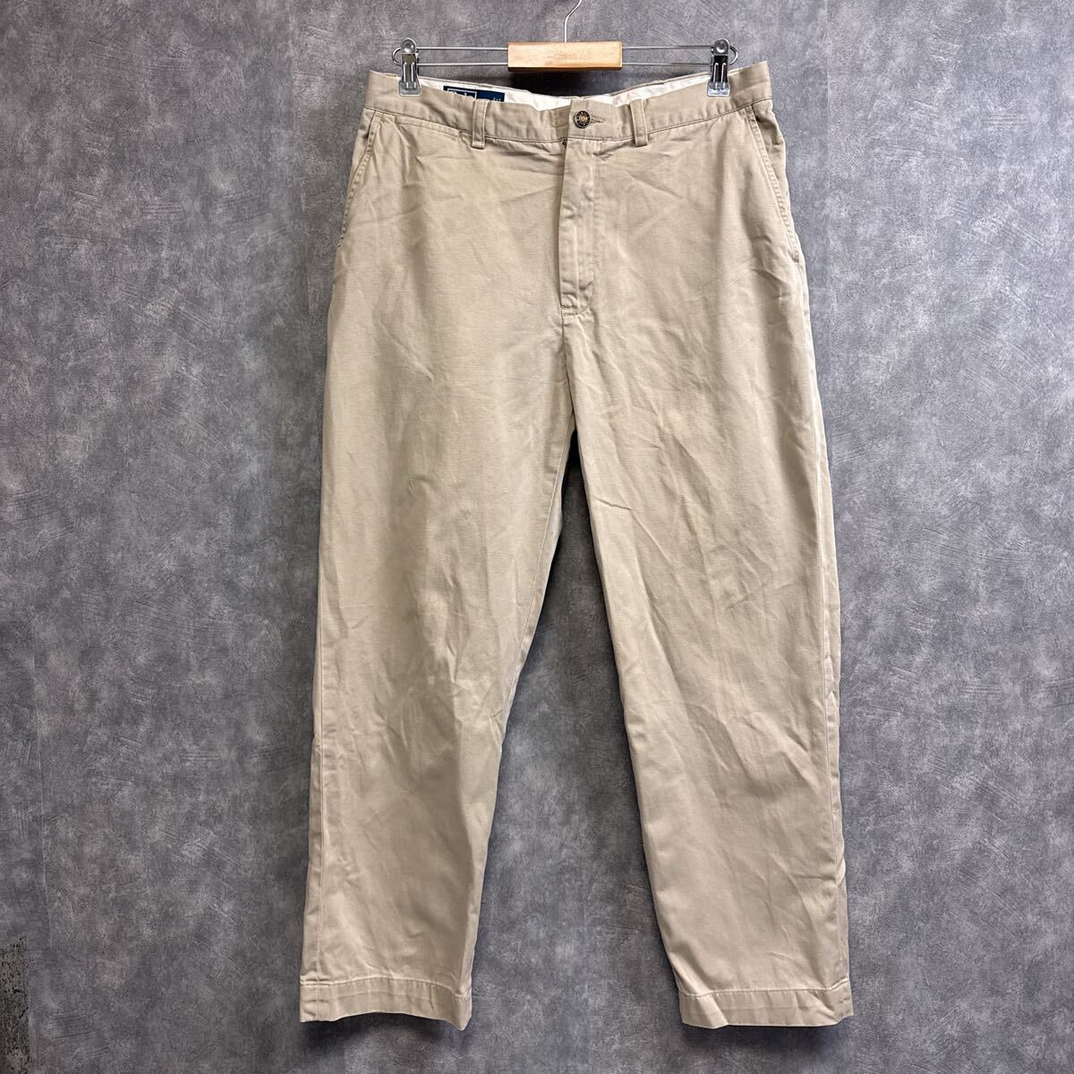 POLO RALPH LAUREN ラルフローレン チノパン ベージュ ヴィンテージ 90s ゆるダボビッグシルエット メンズ古着拍卖