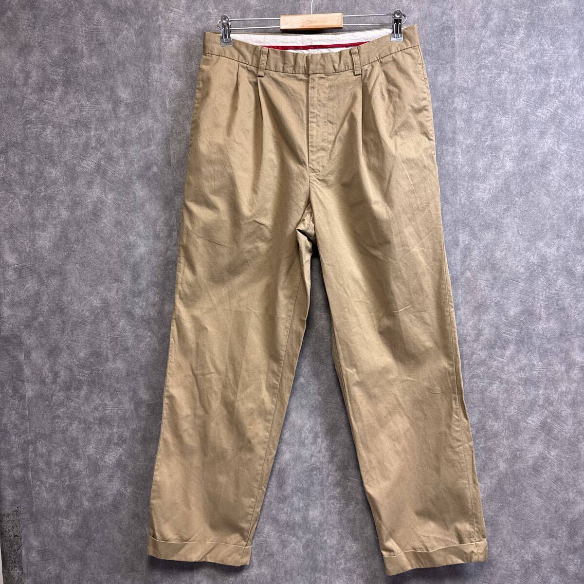 パンツ チノパン トミーヒルフィガー ベージュ ボトムス コットン ゆるダボビッグシルエット メンズ古着拍卖