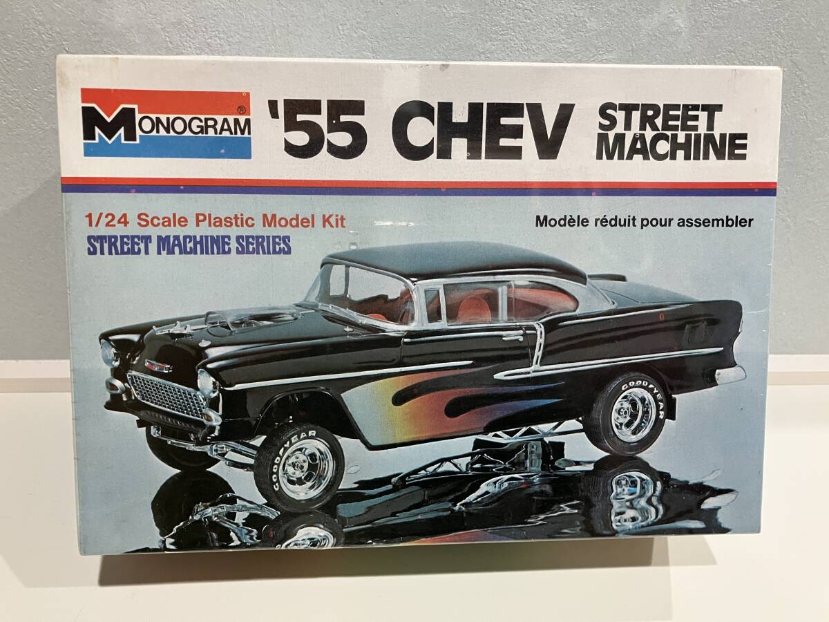 ■アメ車/プラモデル/1955シボレーストリートマシン/モノグラム/1955 CHEV STREET MACHINE/MONOGRAM/レトロ/1/24スケール/シュリンク未開封拍卖