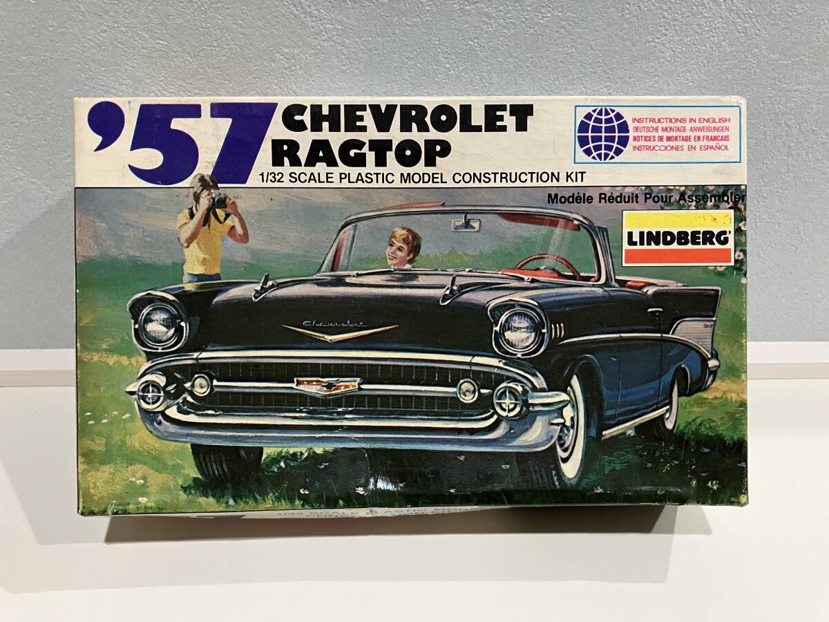 ■アメ車/プラモデル/1957シボレーラグトップコンバーティブル/リンドバーグ/1957 CHEVROLET RAGTOP/LINDBERG/当時モノ/1/32スケール拍卖