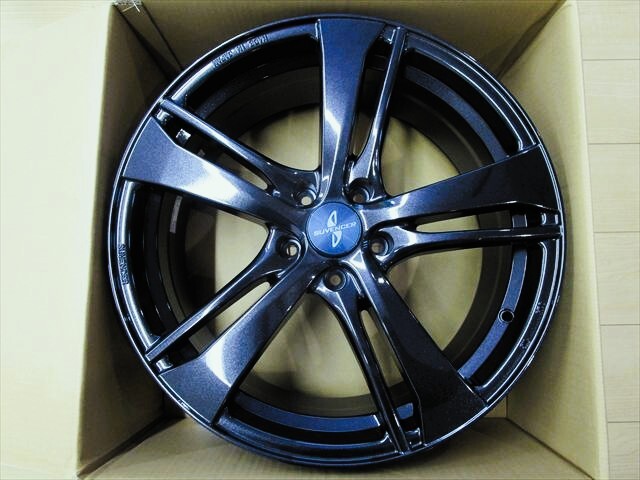 未使用品 日本製 サヴェンサー AW5S CB クリスタルブラック 19×8J+38 114.3×5穴 4本セット アルファード クラウン スバル等拍卖