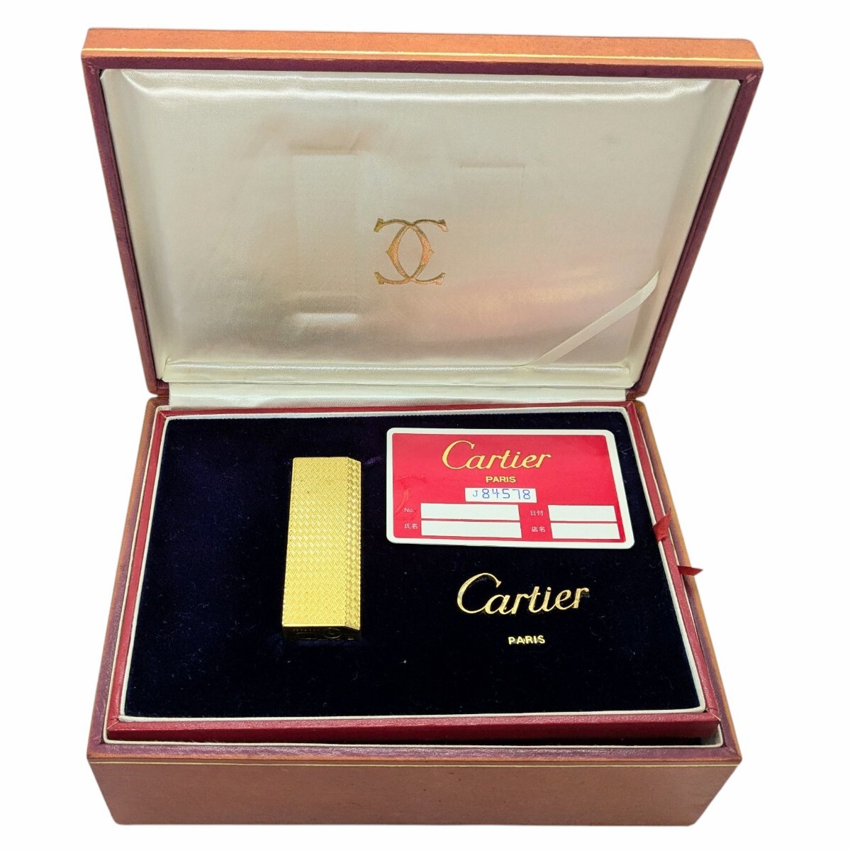 カルティエ CARTIER ライター ケース付き ガスライター 喫煙具 ボックス付き ローラー式 ゴールド拍卖