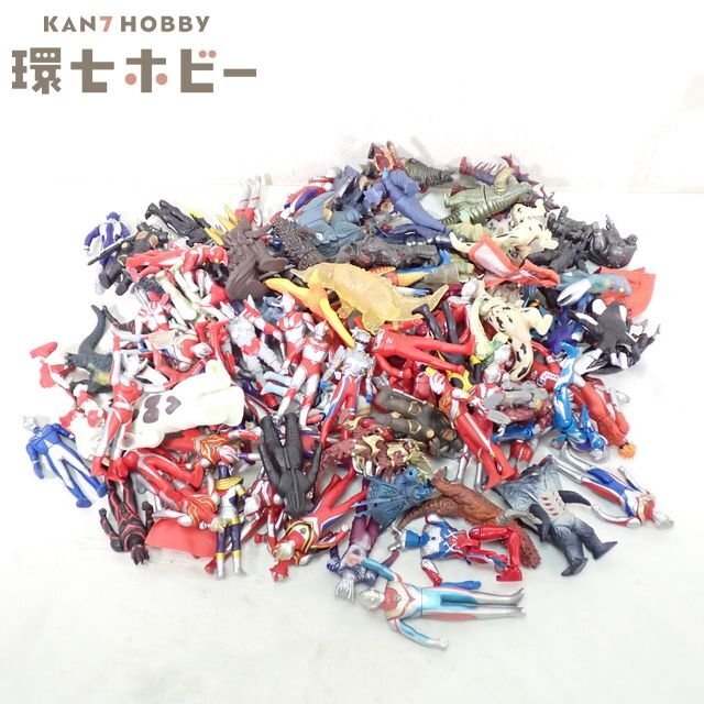0RS59◆バンダイ ウルトラマン ソフビ フィギュア 大量セット まとめ ジャンク/ウルトラセブン ウルトラマンレオ エレキング 怪獣 送:100拍卖
