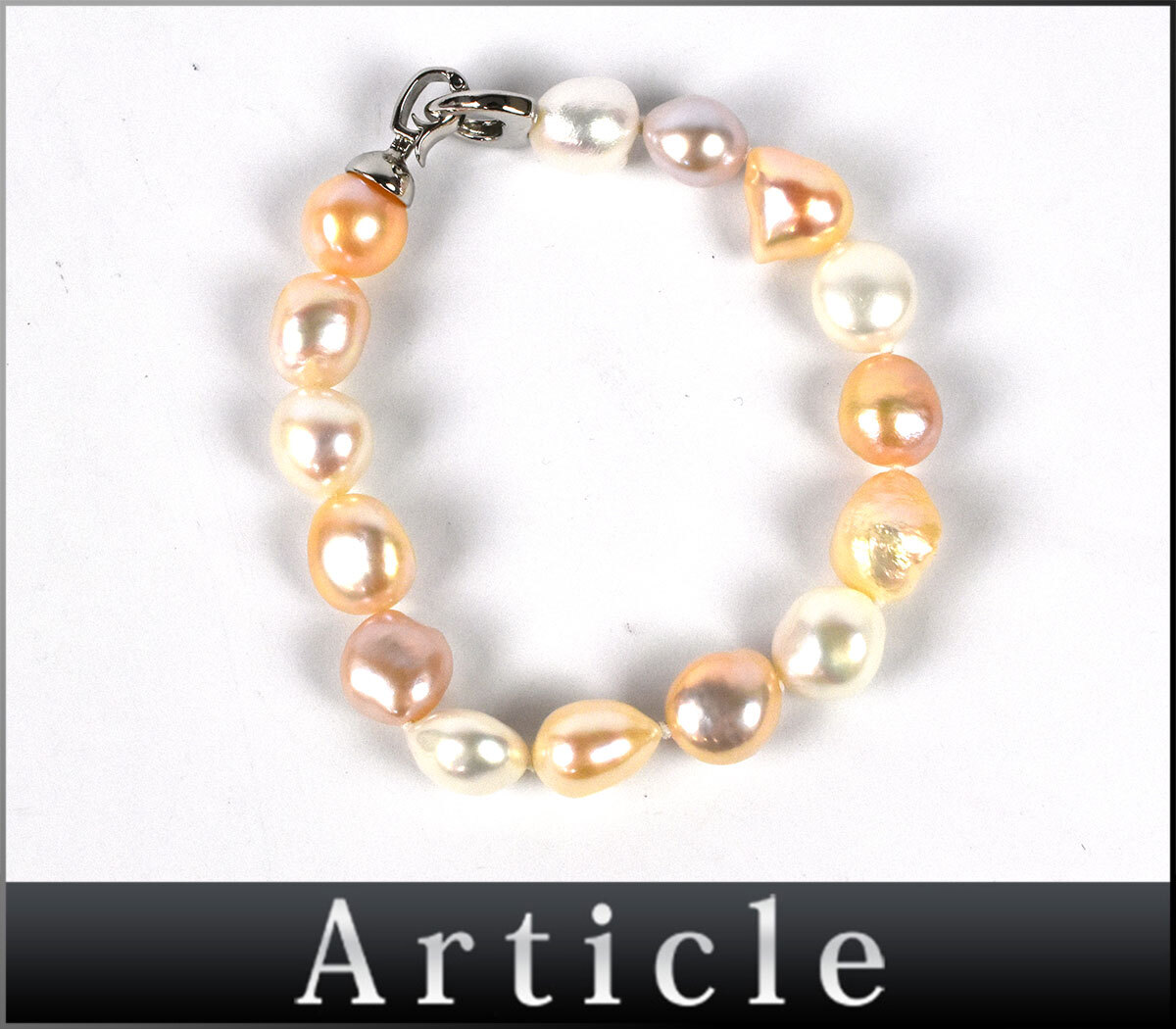 501933□美品 パール ブレスレット アクセサリー 真珠 シルバーメッキ アイボリー シルバー ピンク レディース ファッション/ E拍卖