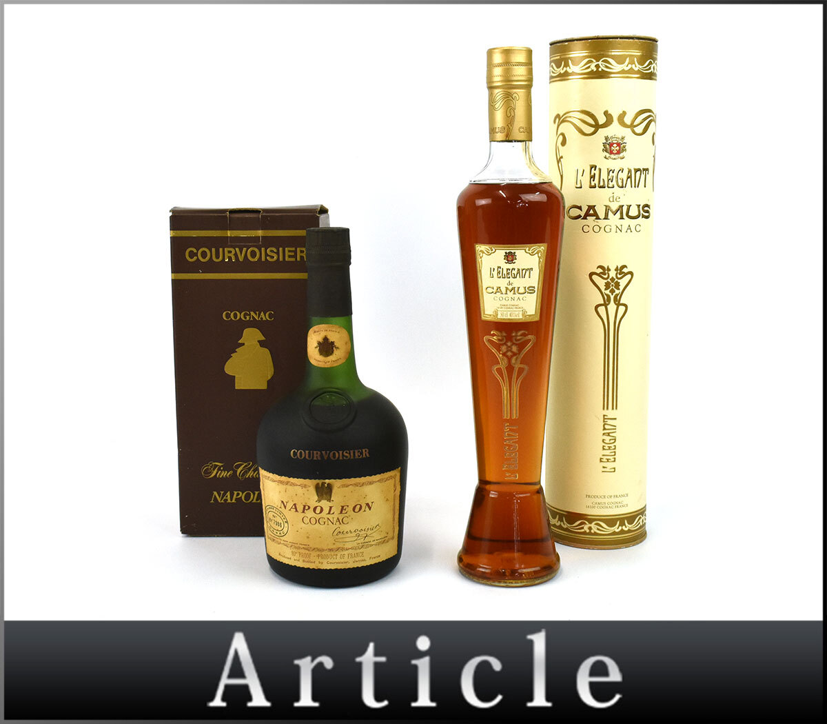 239186古酒◇【同梱不可】未開栓【コニャック ブランデー 2点まとめ】 クルボアジェ ナポレオン 700ml カミュ エレガント 500ml/ A拍卖