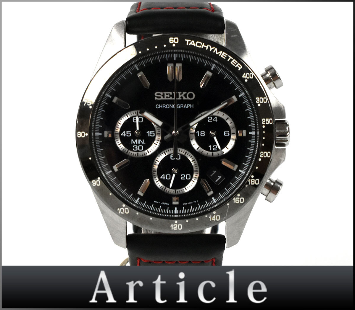 235884□動作確認済 SEIKO セイコー スピリット クロノグラフ 腕時計 クォーツ デイト スモセコ 8T63-00D0 SS レザー メンズ/ D拍卖