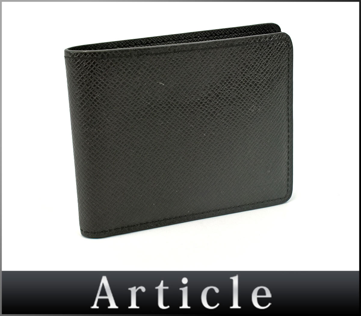 235582★美品 LOUIS VUITTON ルイ ヴィトン タイガ ポルトフォイユ スレンダー 二つ折り財布 札入れ M30539 アルドワーズ ブラック/ C拍卖