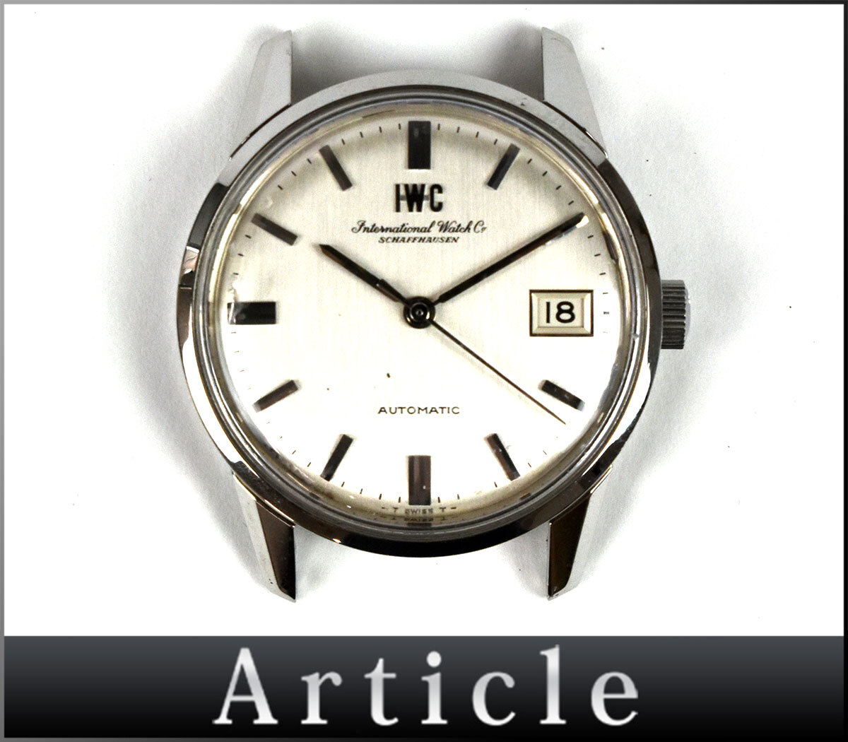 237865◆動作確認済 IWC アイダブリューシー シャフハウゼン メンズウォッチ 腕時計 本体のみ 自動巻 デイト ラウンド 3針 SS シルバー/ D拍卖