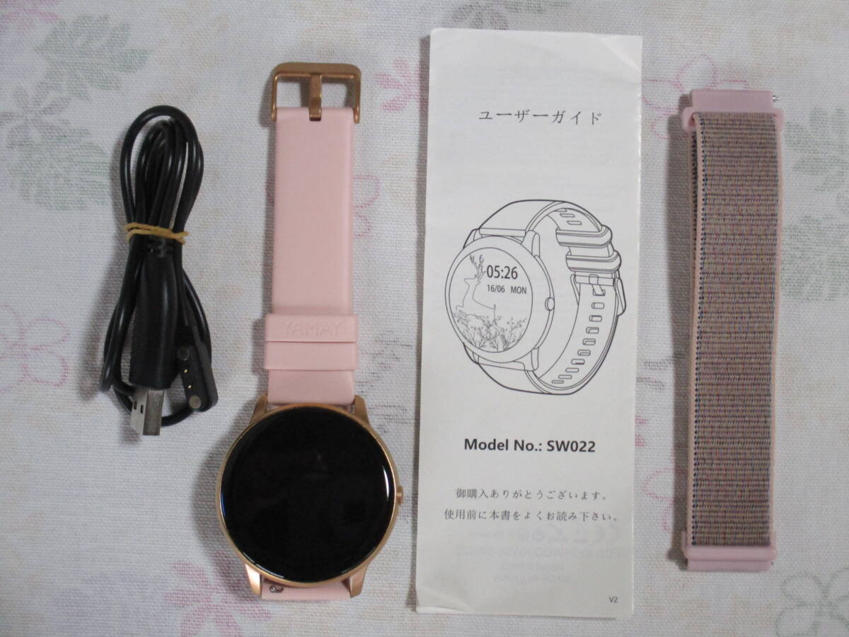 yamay sw022 スマートウォッチ ピンク 外箱無し 中古品拍卖
