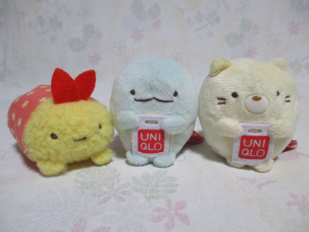 すみっコぐらし ユニクロ ぬいぐるみ3点セット(とかげ・ねこ・えびフライのしっぽ・UNIQLO・マスコット・サンエックス)拍卖