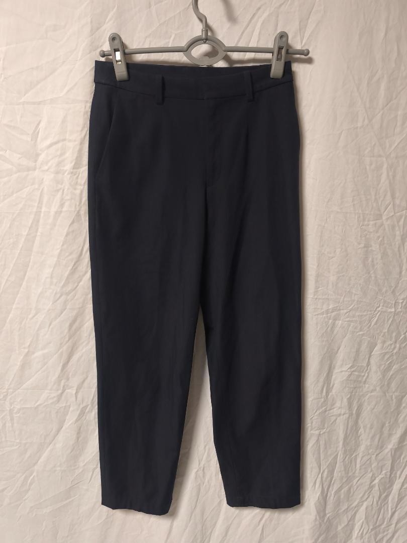 ユニクロ スマートアンクルパンツ ネイビー レディース S拍卖