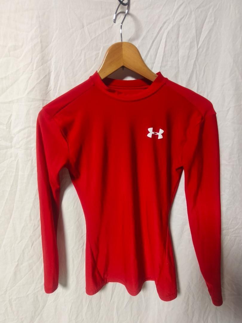 アンダーアーマー コンプレッション長袖シャツ ヒートギア レッド メンズ SM拍卖