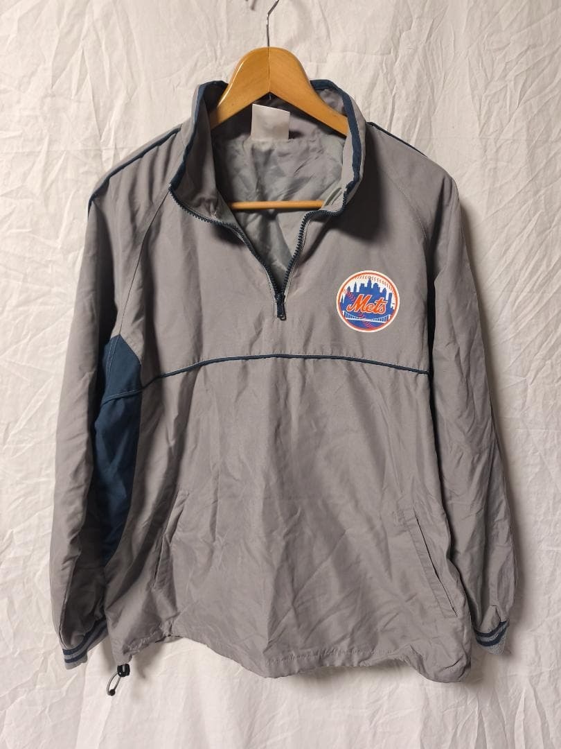 Schick MLB ハーフジップ ナイロンジャケット グレー メンズ M拍卖