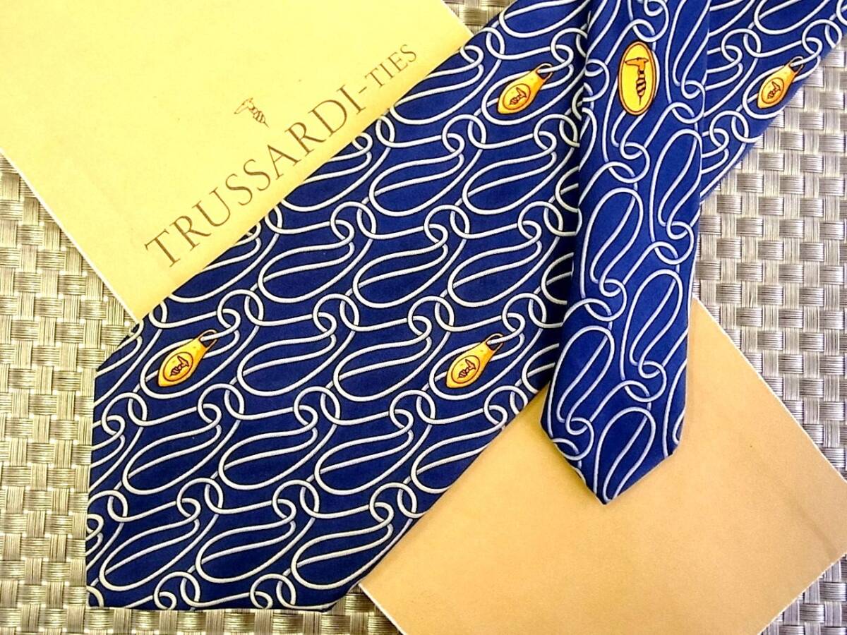 ♪6FK1958 【ロープ】トラサルディ ネクタイ★拍卖