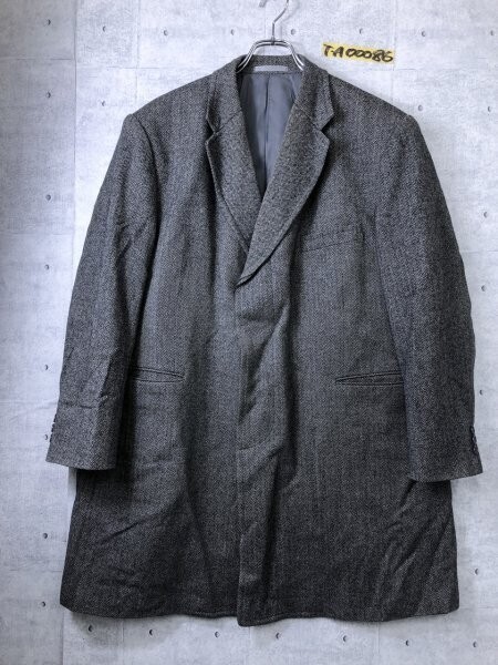 TAMAYA KUNITACHI メンズ ヘリンボーン 総柄 チェスターコート グレー拍卖