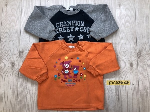 OP1ST. キッズ 裏起毛 トレーナー 2点セット まとめ売り 95 オレンジ・紺・グレー拍卖