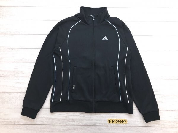 adidas アディダス レディース ロゴ刺繍 ジップ ジャージジャケット L 黒拍卖