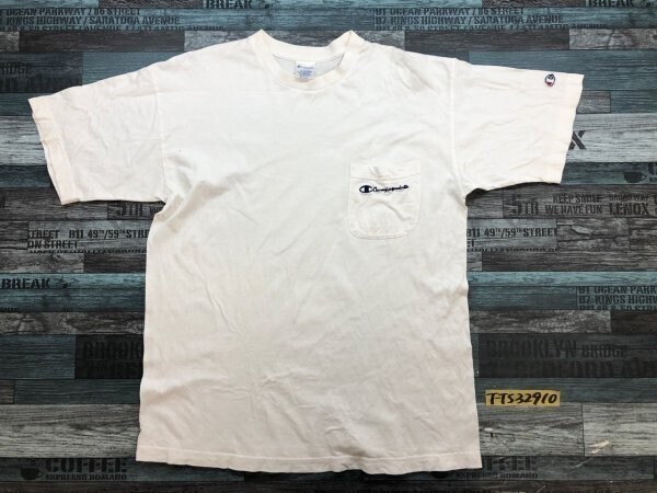 Champion チャンピオン メンズ 胸ポケット 半袖Tシャツ M 白拍卖