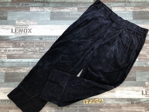 メンズ コーディロイ コットン ツータックパンツ 94 ネイビー拍卖