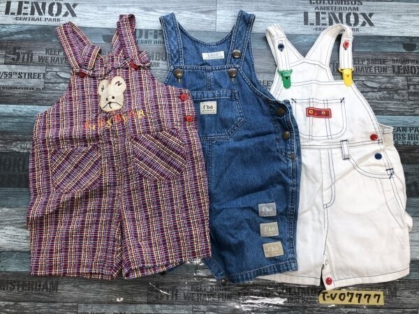 ブランドMIX キッズ 女の子 オーバーオール 3点セット まとめ売り 95 赤青白拍卖