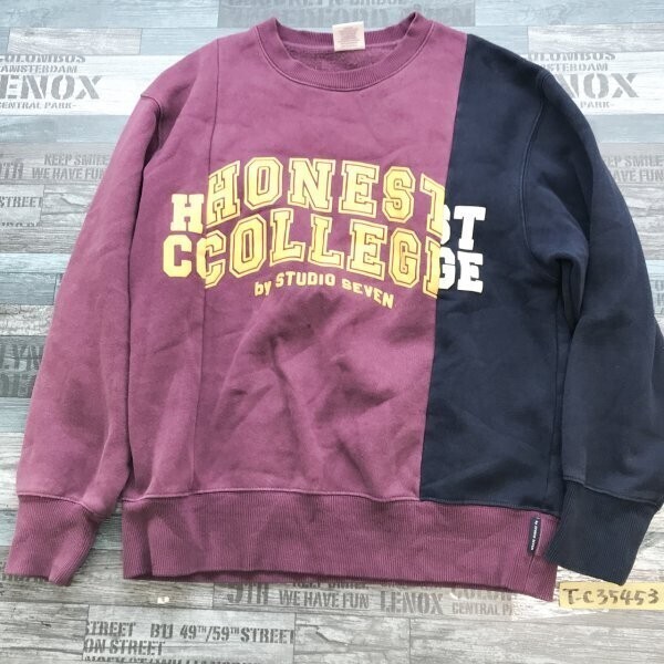 GU ジーユー × HONEST COLLEGE メンズ スウェットトレーナー S エンジ紺拍卖