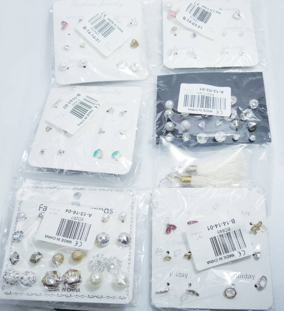 2 新品 大量 ピアスセット B品 難有 ピアス ジルコニア 両耳セット ハート拍卖