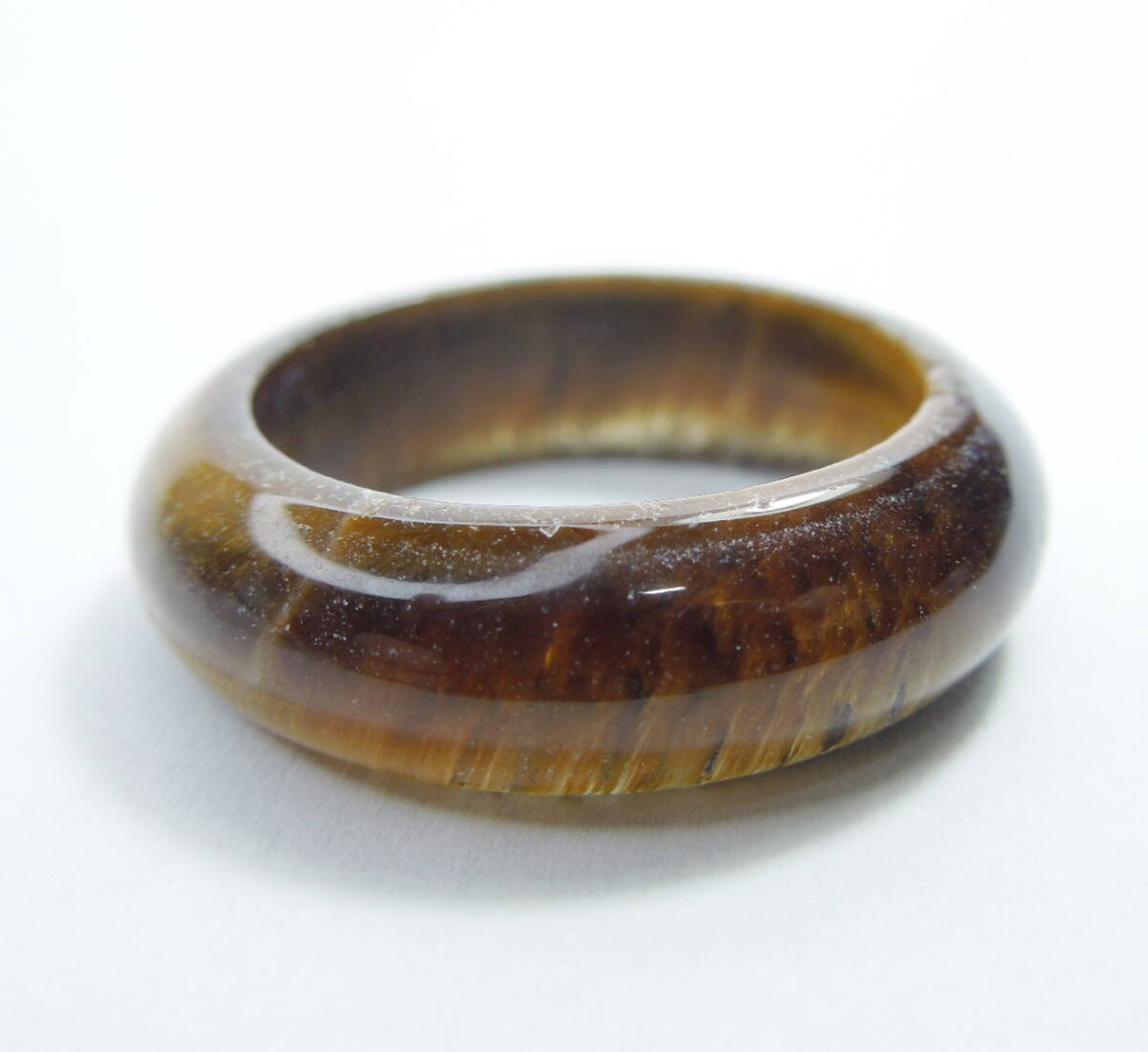 Q3 約15.5号 タイガーアイ くりぬきリング 天然石 新品 指輪 金属アレルギー対策 難有 イエロータイガーアイ 虎目石 約15号半拍卖