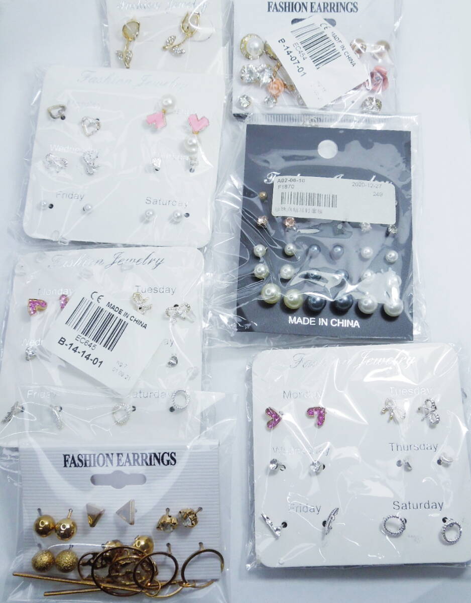 3 新品 大量 ピアスセット B品 難有 ピアス ジルコニア 両耳セット ハート拍卖