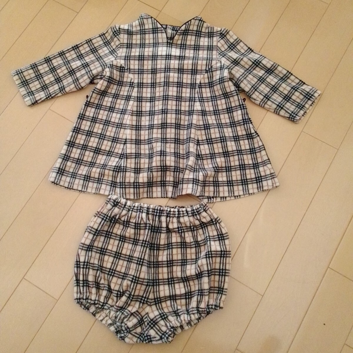 バーバリー BURBERRY 子供服 ベビー服 ノバチェック 80cm 女の子 セットアップ ワンピース拍卖