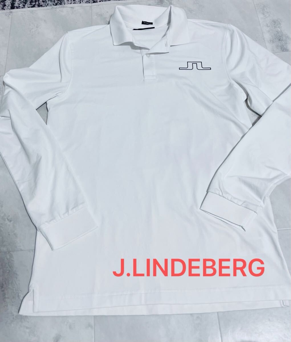 J.LINDEBERG ゴルフ 長袖ポロシャツ ホワイト Sサイズ メンズ ジェイリンドバーグ 大きめ拍卖