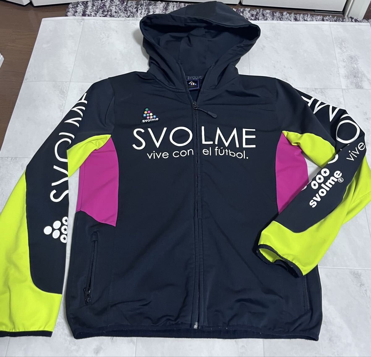 スボルメ 裏起毛ジップパーカー ジャケット SVOLME ジャージ ブラック 黒 Lサイズ相当 サッカー フットサル拍卖