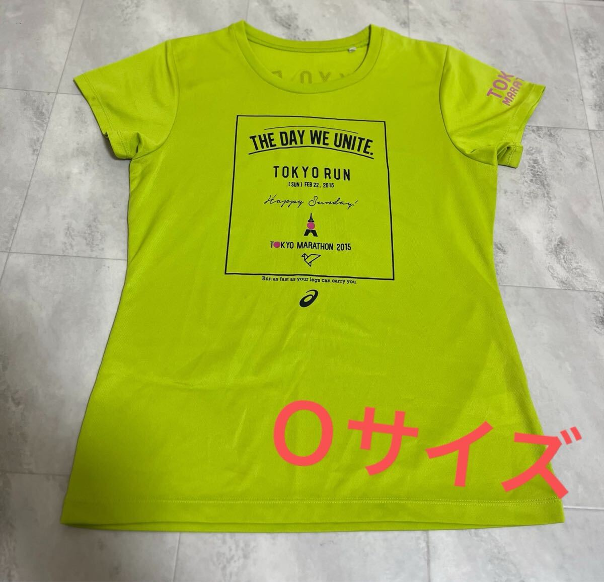 美品 アシックス 東京マラソン 2015 レディース Oサイズ(XL)167-173 Tシャツ 半袖拍卖
