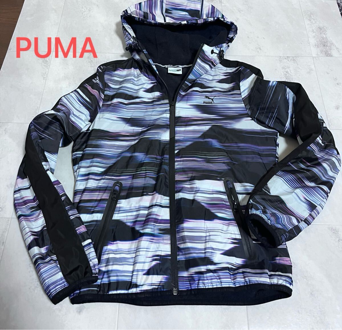 美品 PUMA プーマ ナイロンジャケット 裏地パイル マウンテンパーカー ウインドブレーカー レディース Sサイズ拍卖
