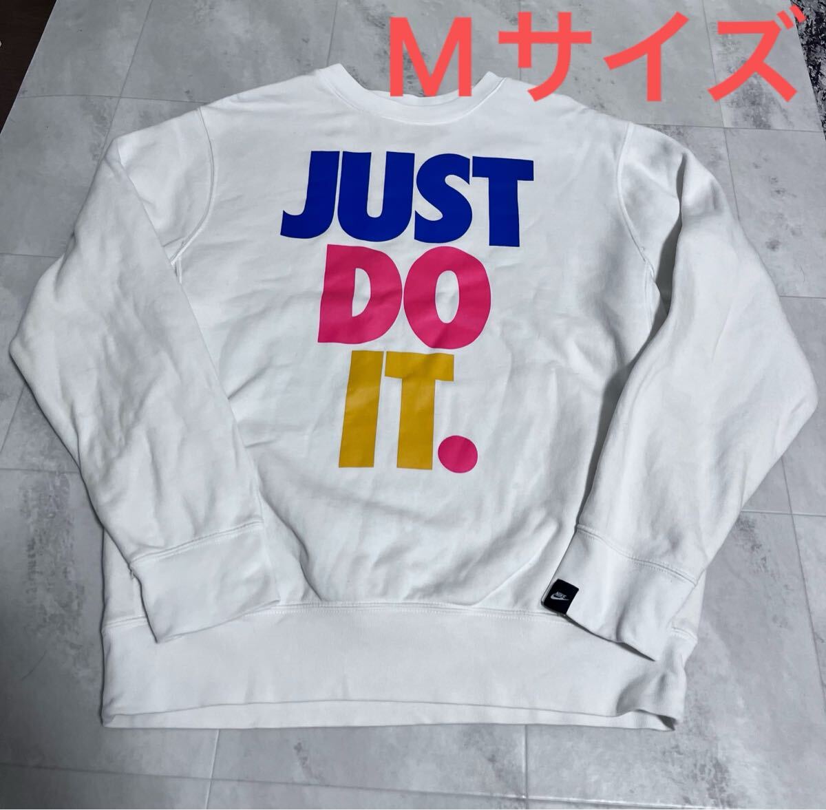 NIKE ナイキ JAST DO IT プリント スウェット 表記Mサイズ ホワイト 白 トレーナー 裏起毛拍卖