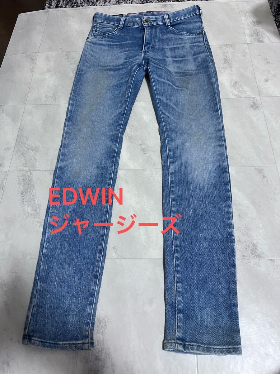 EDWIN エドウィン ジャージーズ スリムスキニーデニムパンツ ER22 XS 淡色 股下長め拍卖
